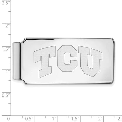 14K Weißgold Logoart Texas Christlich University T-c-u Geldklammer