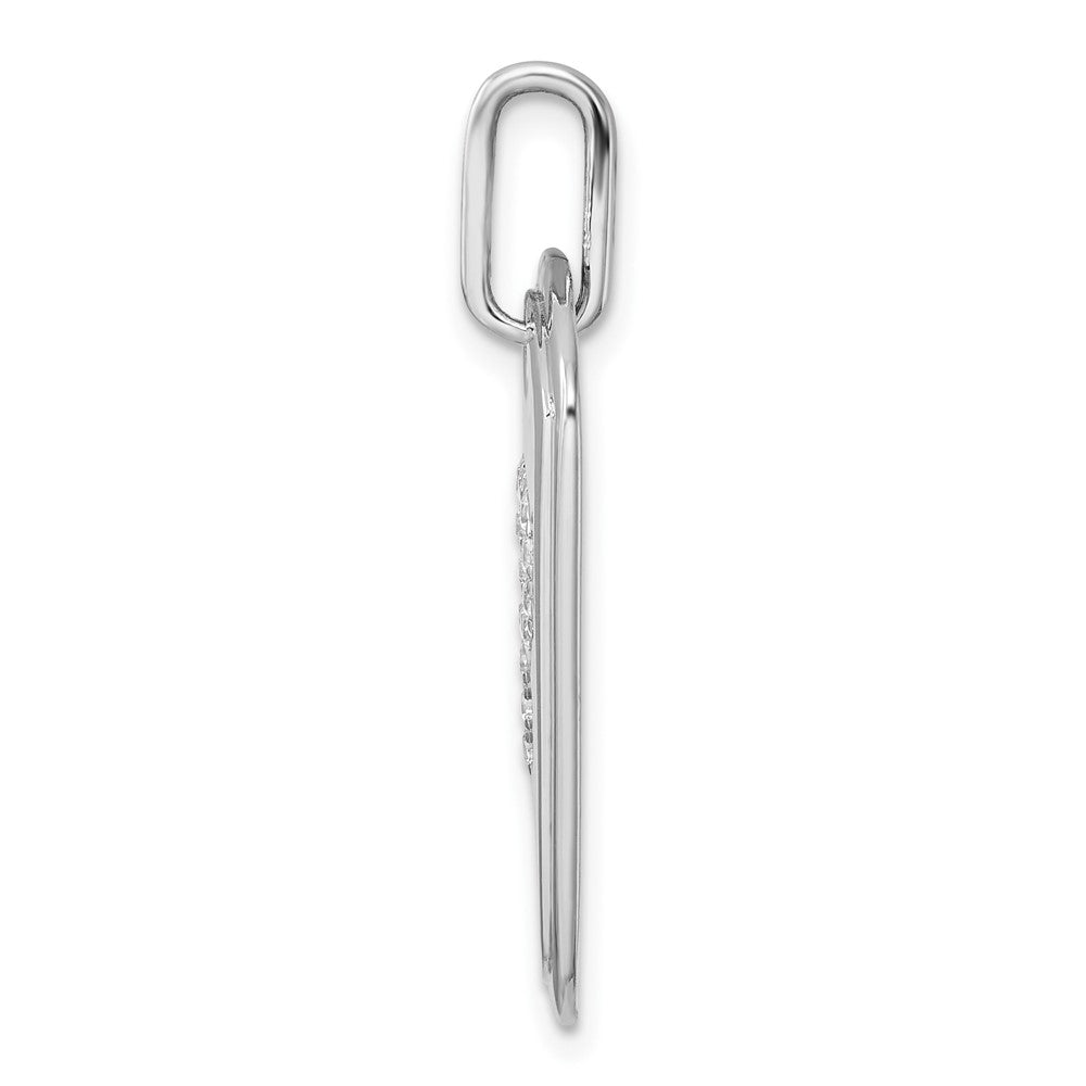 14K Weißgold Diamant-Hundemarken-Charm mit Initiale P