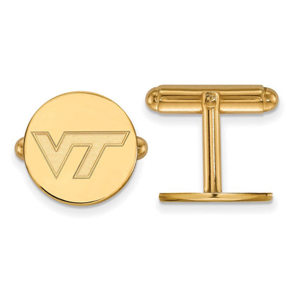 14K Gelbgold Gold Logoart Virginia Tech V-t Manschette Knöpfe