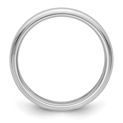 Platin 4mm Poliert Milgrain Komfort-fit Ehering Ring