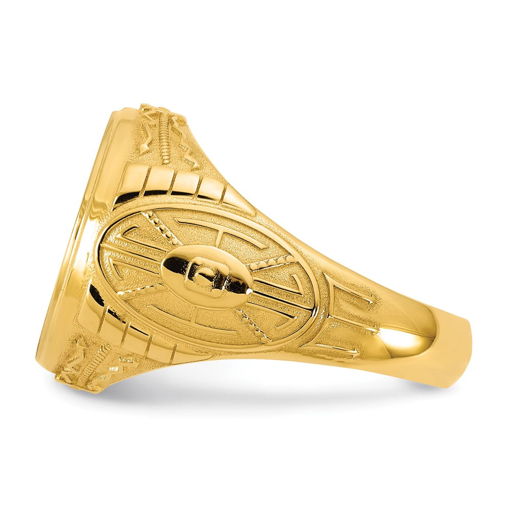 14K Bicolor Gold Gravierbar Rund Siegel Ring