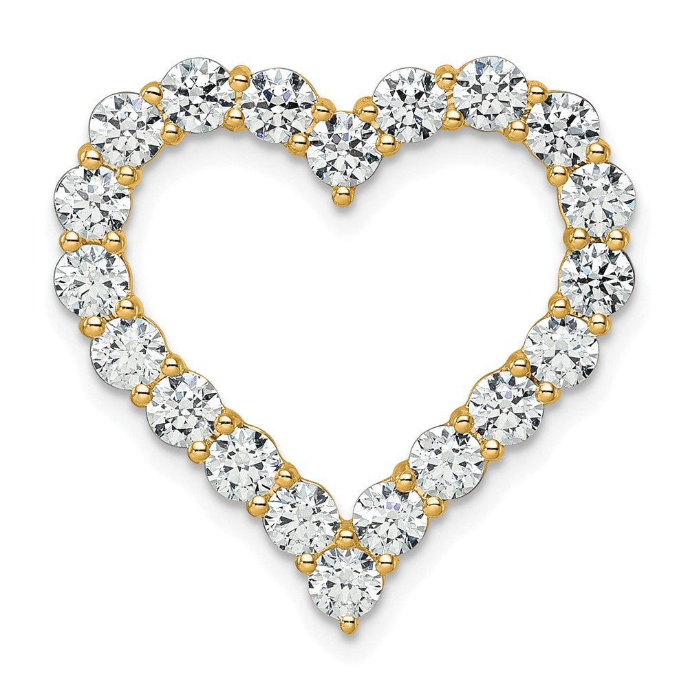 14K Gelbgold Zertifizierter Laborgezüchteter Diamant 3 ct. VS/SI FGH Herz-Anhänger