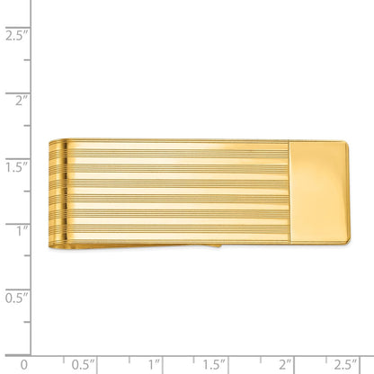 14K Gelbgold Herren Gerillt Poliert Geldklammer
