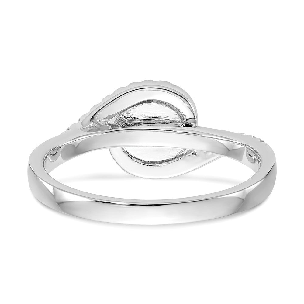 14K Weißgold By-pass (holds 1/3 Karat (4.5mm) Rund Mittig) 1/6 Karat Diamant Halbfassung Verlobungsring