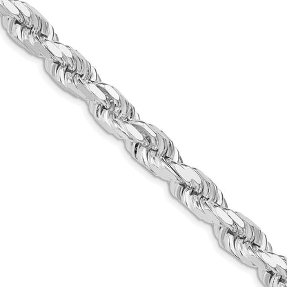 Sterlingsilber Rhodiniert 7.8mm Diamantiert Kordel Halskette