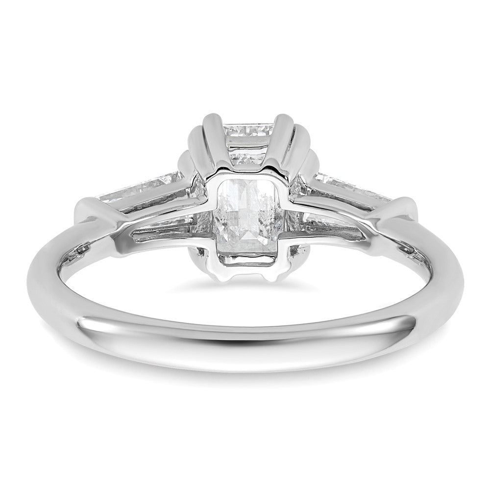 14K Weißgold 1/2ct Im Labor Gezüchtet Diamant Vs+ F+ Smaragd Mittig Halbfassung Eng Ring