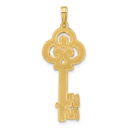 14K Gelbgold Polierter Fantasie-Schlüssel-Anhänger