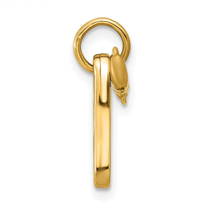 14K Gelbgold Fancy Grün Emaillierter Gua Sha Charm mit Gesichtsroller