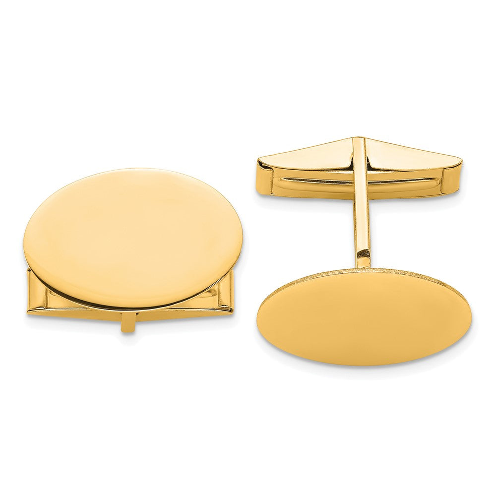 14K Gelbgold Herren Oval Manschette Knöpfe