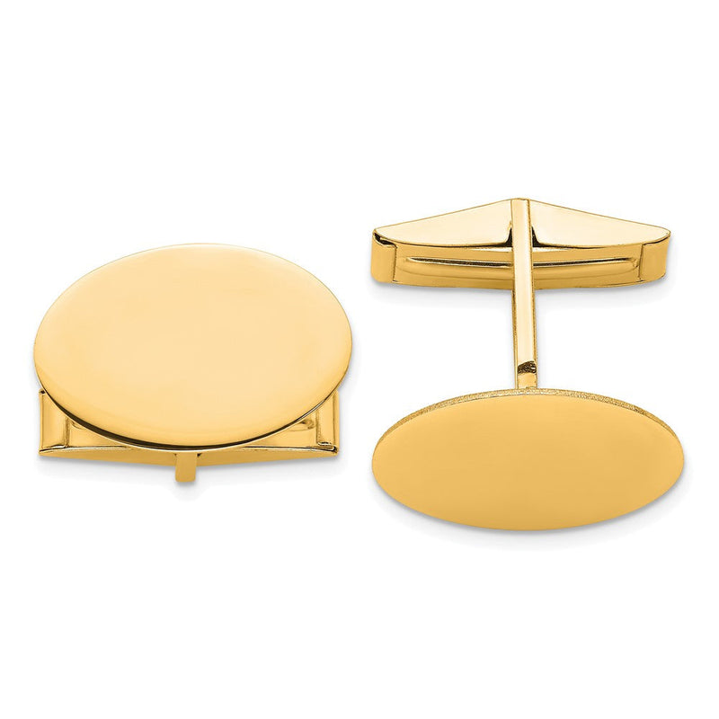 14K Gelbgold Herren Oval Manschette Knöpfe