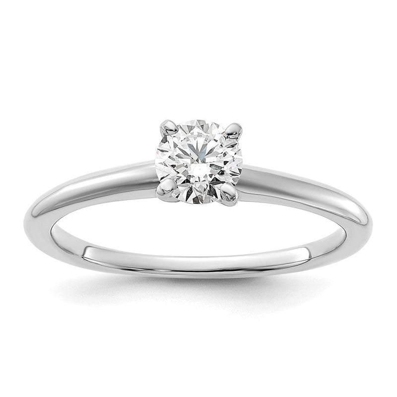 14K Weißgold 1/2 Karat Zertifiziert Im Labor Gezüchtet Diamant Vs+ F+ Rund Komplett Solitär Verlobungsring