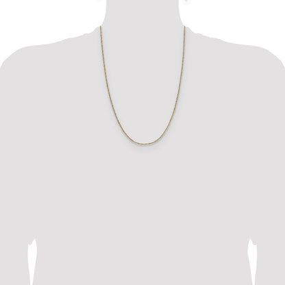 14K Gelbgold mit Rhodium 1.4mm Singapurkette 24 Zoll Kette