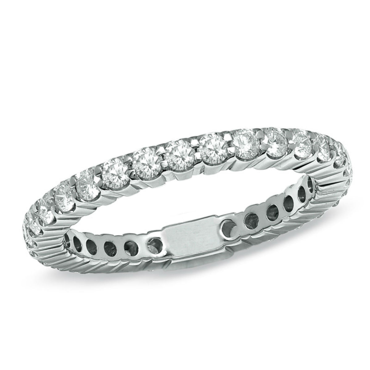 1 ct Gesamtgewicht. Diamant Memoire Ring 14K Weißgold