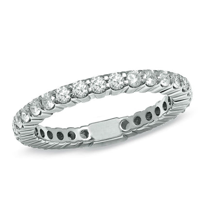 1 ct Gesamtgewicht. Diamant Memoire Ring 14K Weißgold