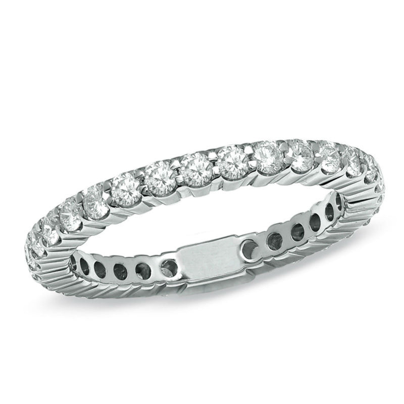 1 ct Gesamtgewicht. Diamant Memoire Ring 14K Weißgold