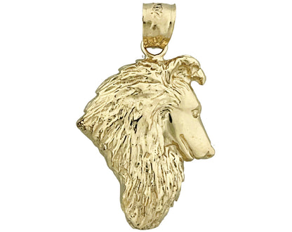 Hundekopf-Anhänger Collie aus 14K Gold