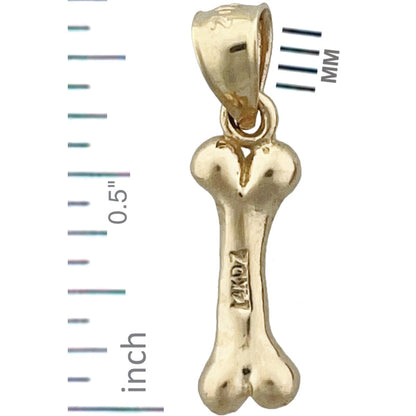 14K Gold 3D-Hundeknochen-Charm