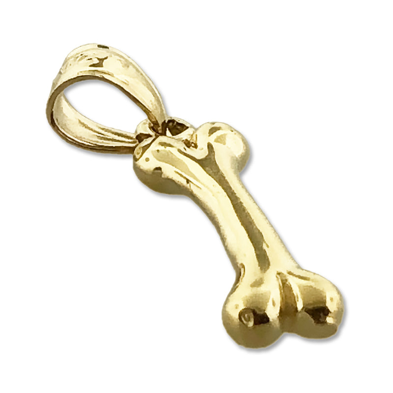 14K Gold 3D-Hundeknochen-Charm