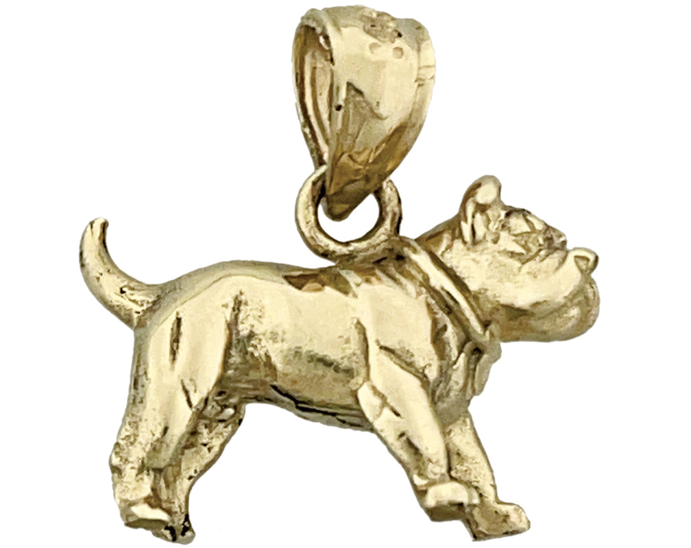 14K Gold 3D-Bulldogge-Charm