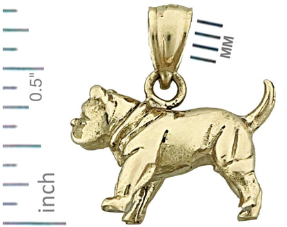 14K Gold 3D-Bulldogge-Charm