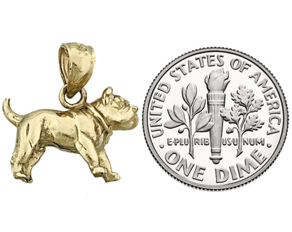 14K Gold 3D-Bulldogge-Charm