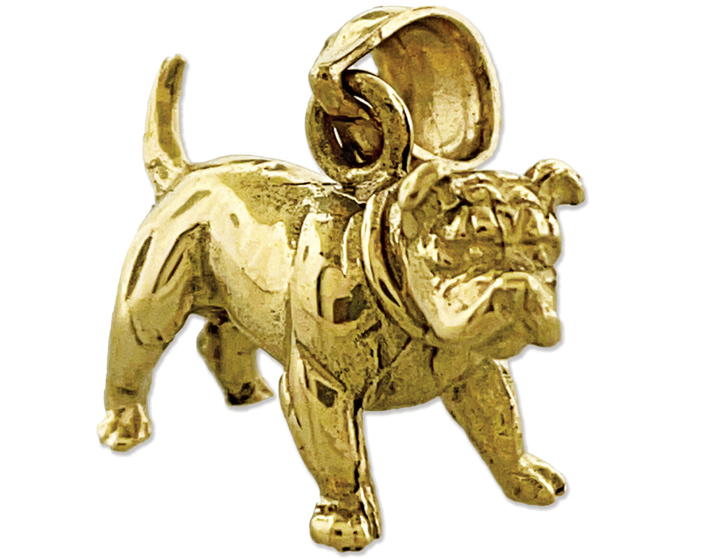 14K Gold 3D-Bulldogge-Charm