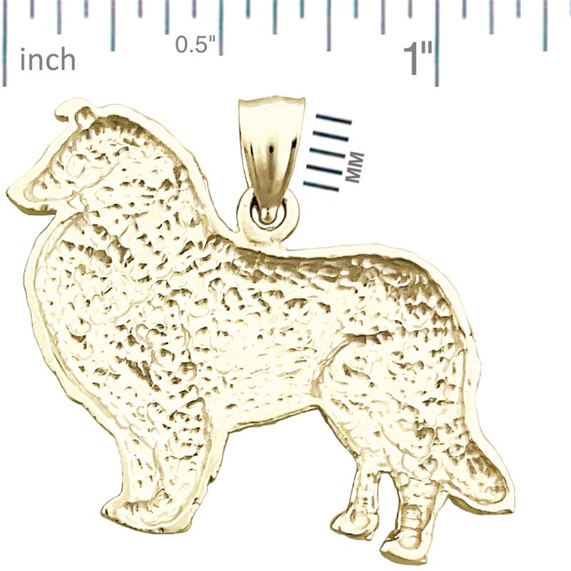 585 Gold 32 mm Collie-Anhänger