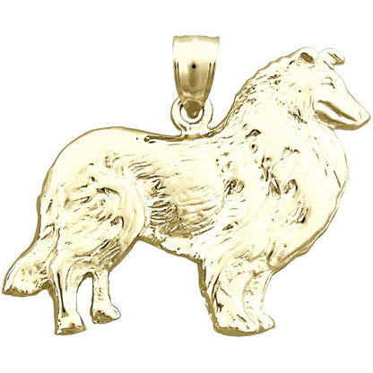 585 Gold 32 mm Collie-Anhänger