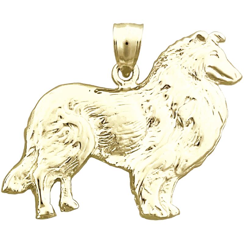 585 Gold 32 mm Collie-Anhänger