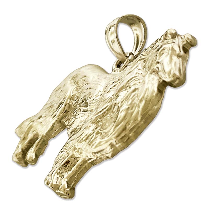 585 Gold 32 mm Collie-Anhänger