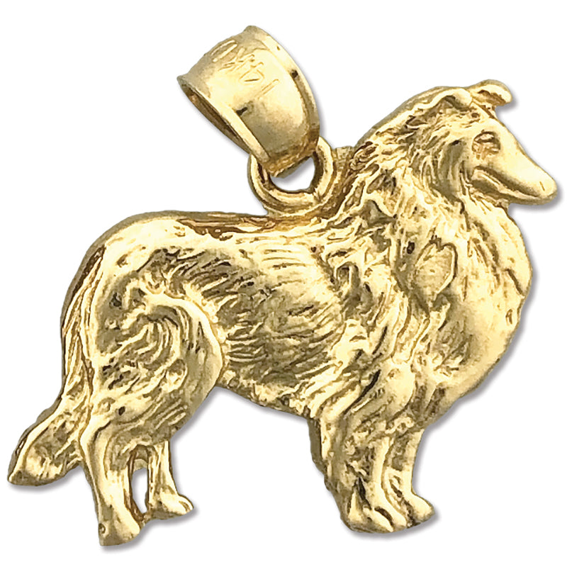 585 Gold Collie-Anhänger