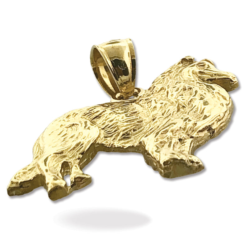 585 Gold Collie-Anhänger