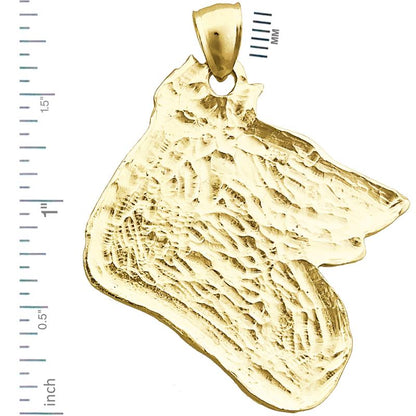 14K Gold Collie-Kopf-Anhänger
