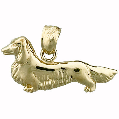 14K Gold Charm „Langhaardackel“