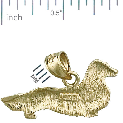 14K Gold Charm „Langhaardackel“