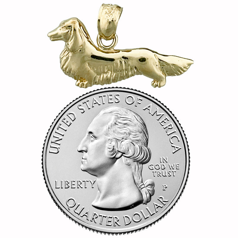 14K Gold Charm „Langhaardackel“