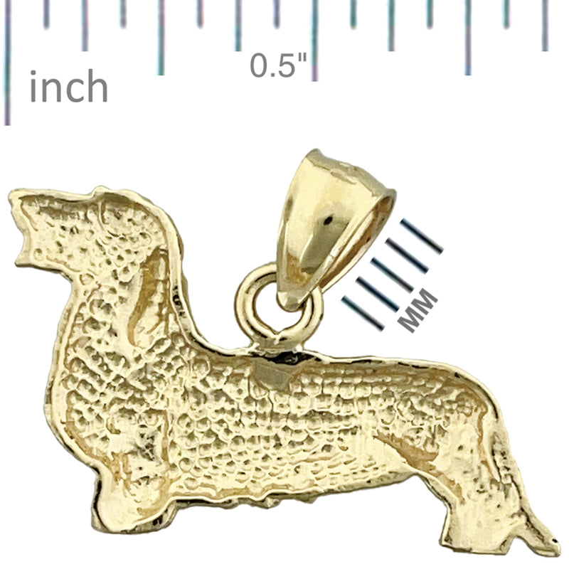 14K Gold 24-mm-Anhänger „Rauhaardackel“