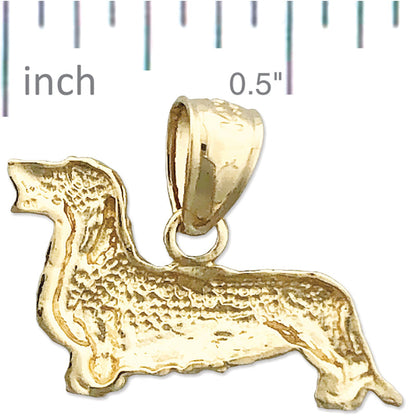 14K Gold 18mm Rauhaardackel-Charm