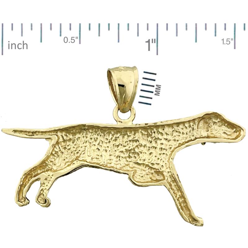 14K Gold Englisch Pointer Anhänger, 40 mm