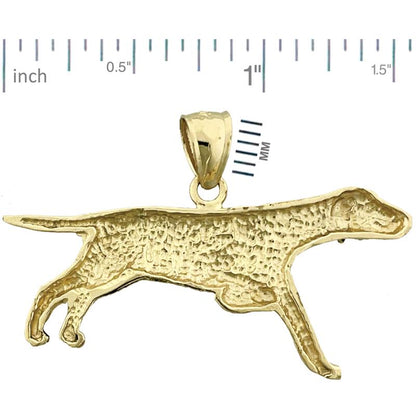 14K Gold Englisch Pointer Anhänger, 40 mm