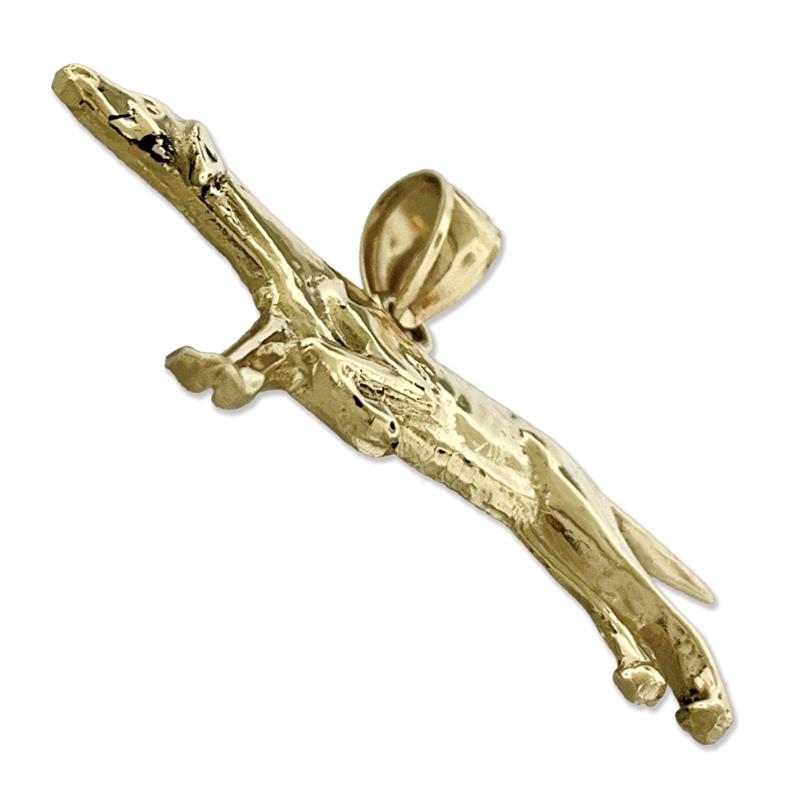 14K Gold Englisch Pointer Anhänger, 40 mm