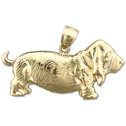 14-Karat Gold-Anhänger „Basset Hound" 40 mm