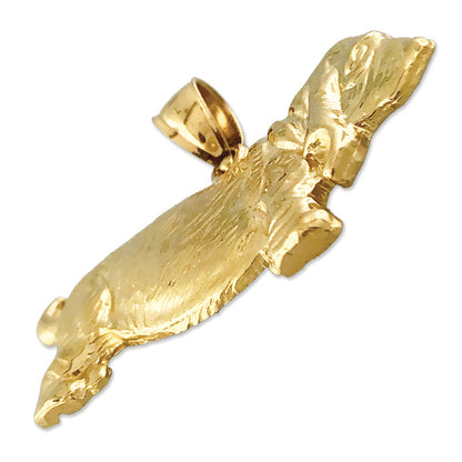 14-Karat Gold-Anhänger „Basset Hound" 40 mm