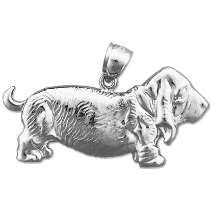 14-Karat Gold-Anhänger „Basset Hound" 40 mm