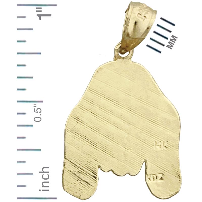 Bloodhound-Gesicht-Anhänger aus 14K Gold