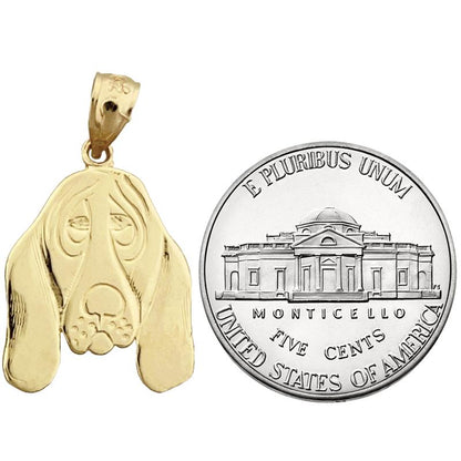 Bloodhound-Gesicht-Anhänger aus 14K Gold