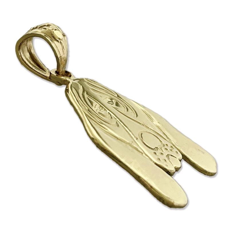 Bloodhound-Gesicht-Anhänger aus 14K Gold