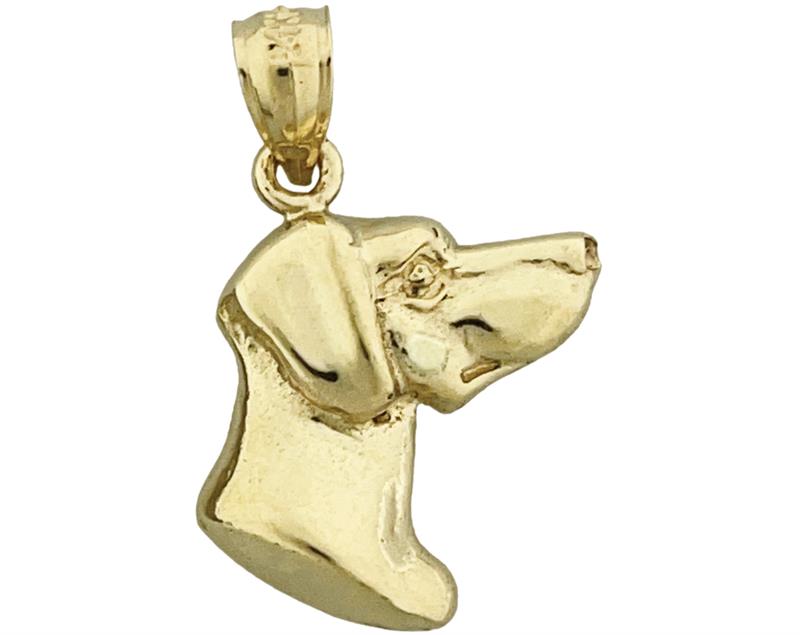 14K Gold Labrador Retriever Kopf-Charm Seitenansicht