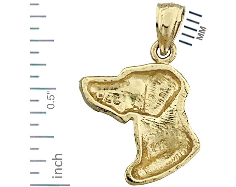 14K Gold Labrador Retriever Kopf-Charm Seitenansicht