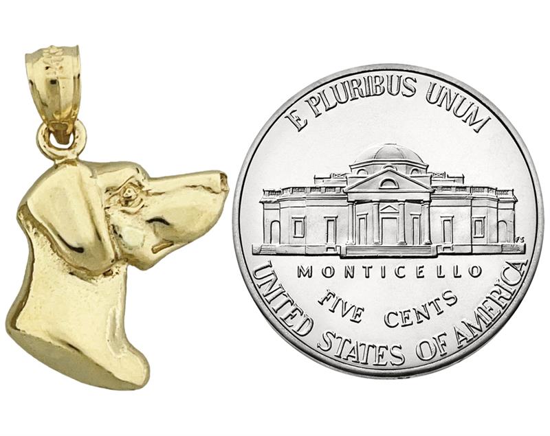 14K Gold Labrador Retriever Kopf-Charm Seitenansicht
